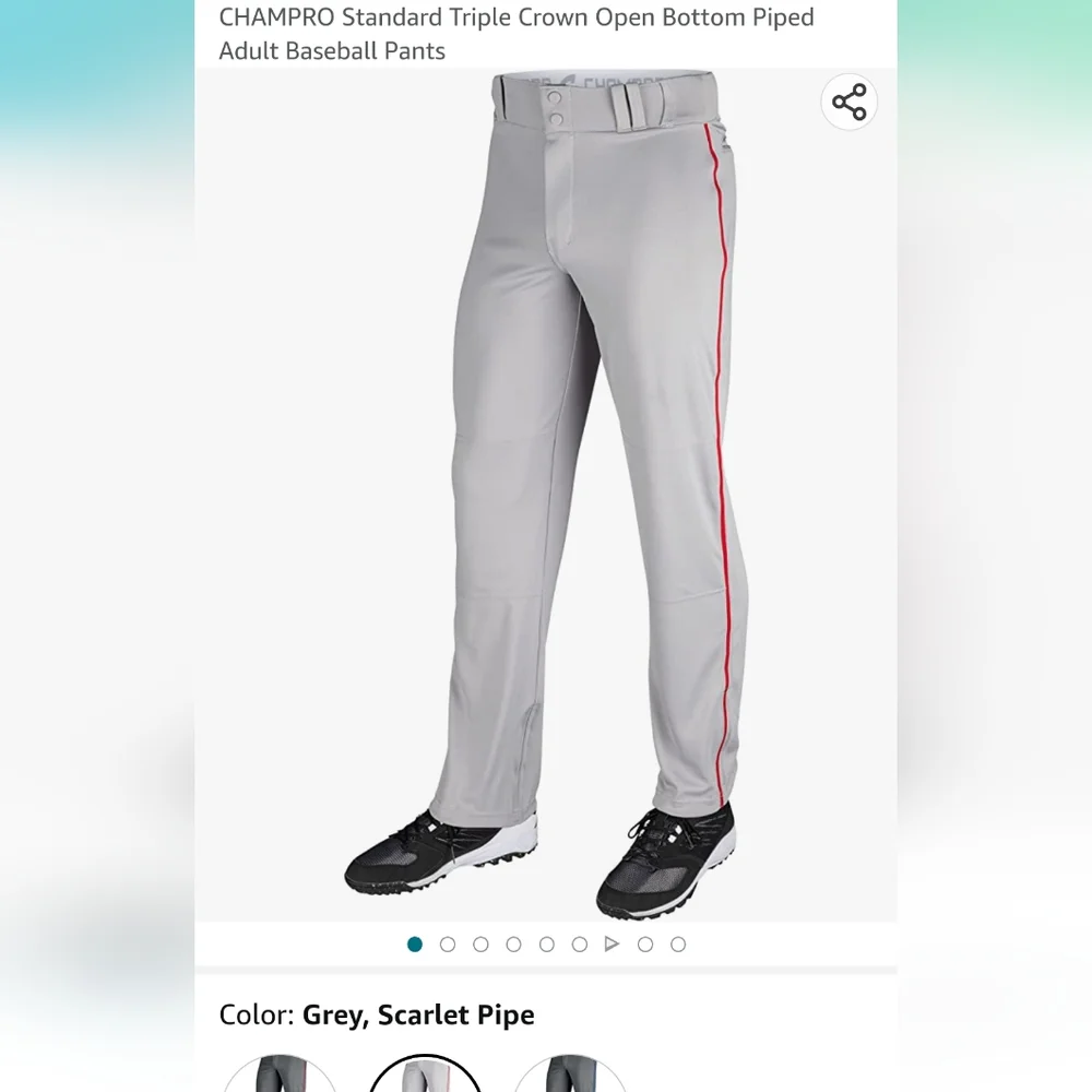 Baseball pants size small men's New with tags . Champro triple crown ope…